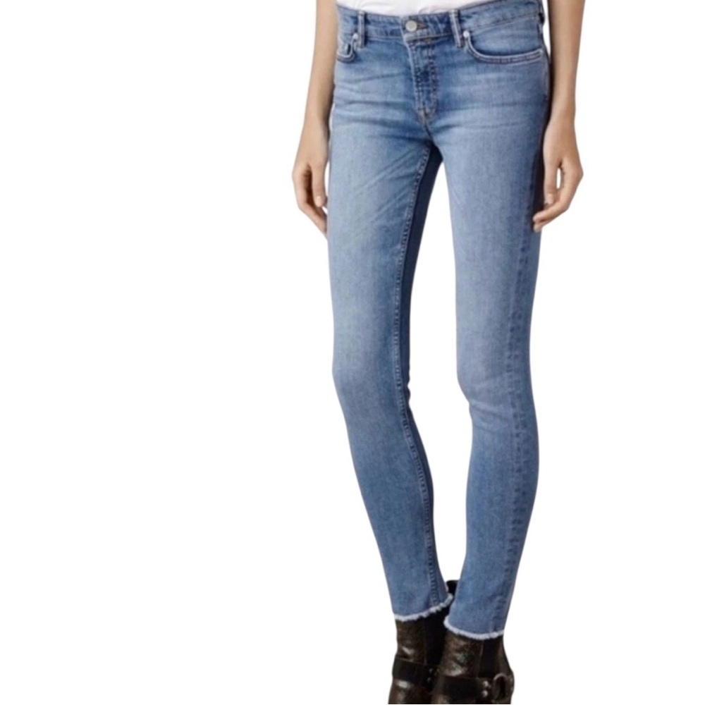 All Saints Mast Fit Skinny Raw Hem Denim Skinny Jeans Women’s Size 25